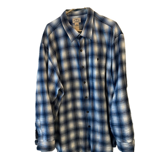 Blue Mountain Men’s 2XL Cotton Plaid Long Sleeve Button Up Plaid Shirt